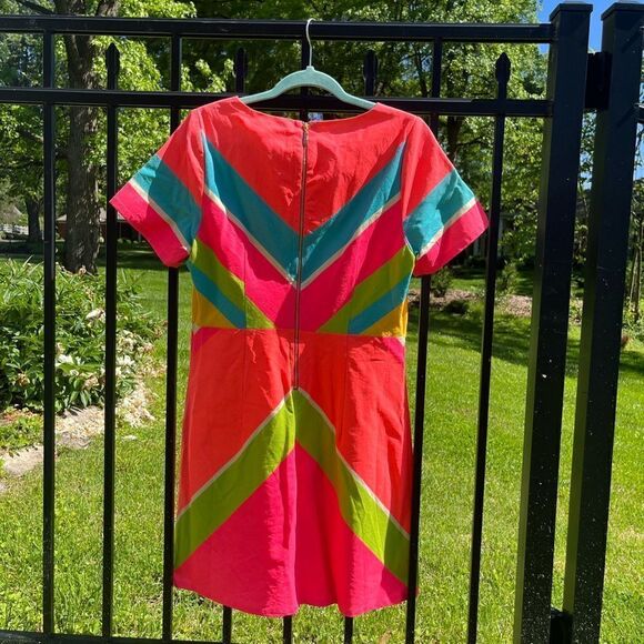 Julie Brown Neon Chevron Linen Dress - Picture 5 of 8